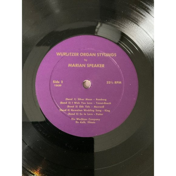 Marian Speaker: Wurlitzer Organ Stylings Vintage Vinyl Record - Picture 10 of 11